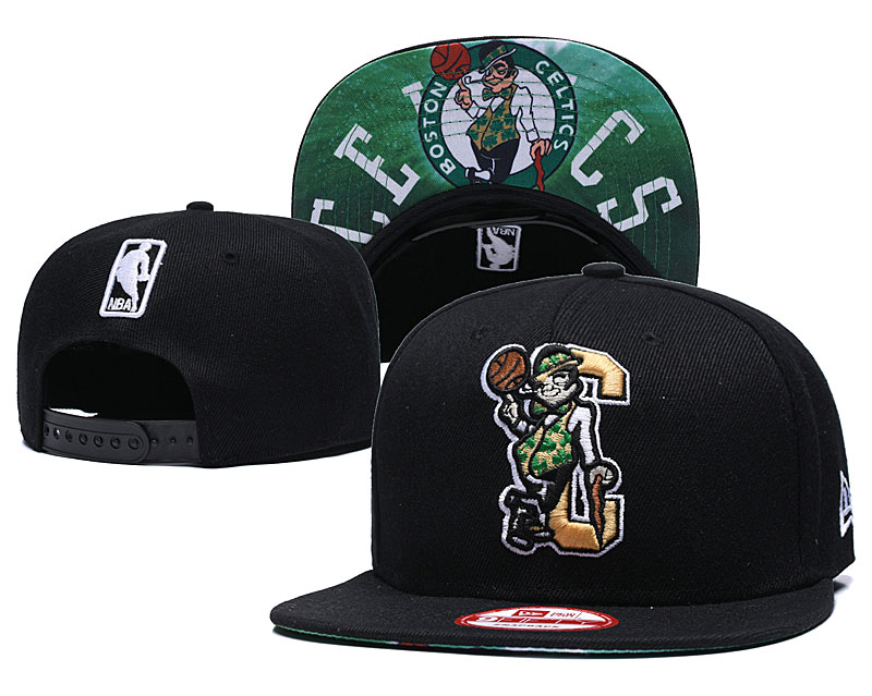 Celtics Team Logo Black Green Adjustable Hat GS