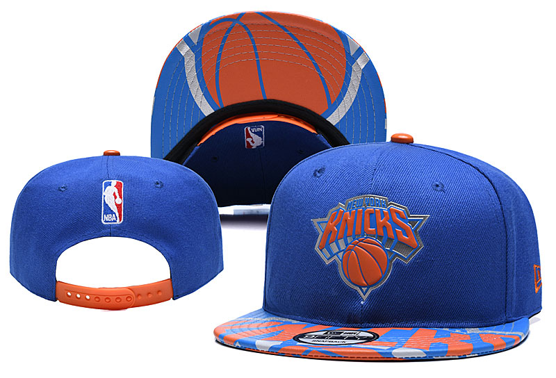 Knicks Team Logo Navy Orange Adjustable Hat YD