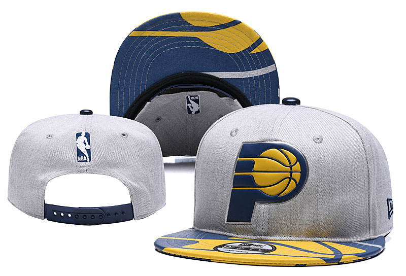 Pacers Team Logo Gray Yellow Adjustable Hat YD