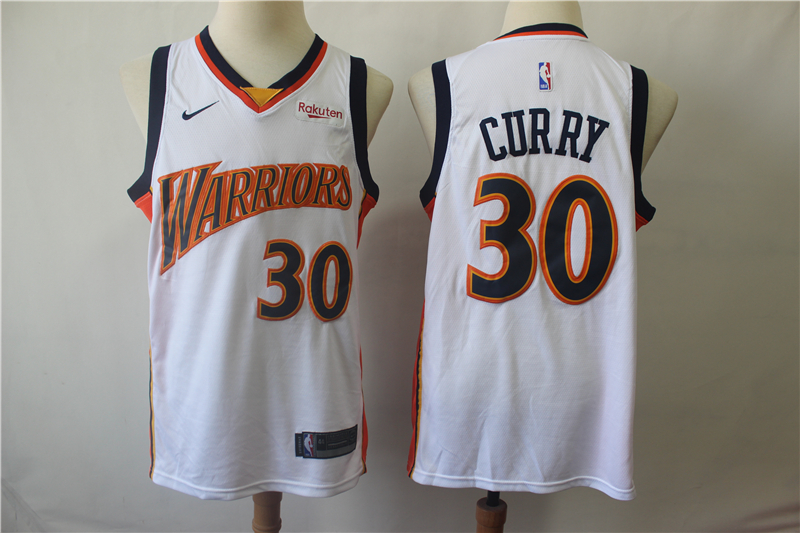 Warriors 30 Stephen Curry White Nike Swingman Jersey - Click Image to Close