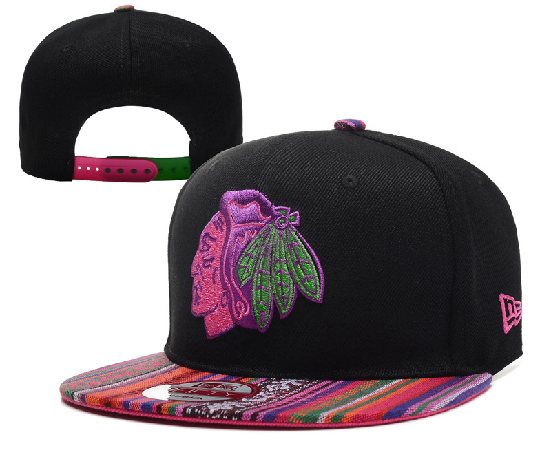 Blackhawks Fresh Logo Black Adjustable Hat YD