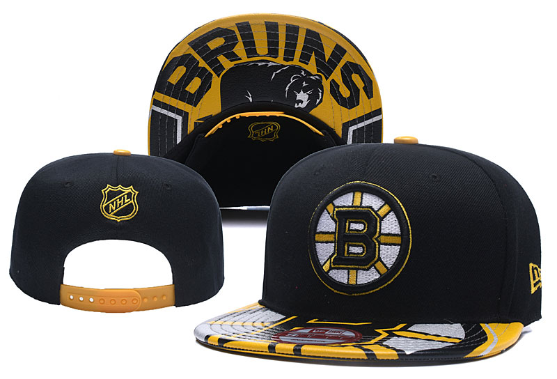 Bruins Team Logo Black Yellow Adjustable Hat YD