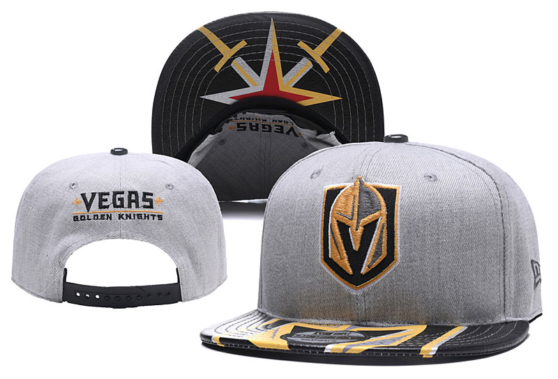 Vegas Golden Knights Fresh Logo Black Gray Adjustable Hat YD