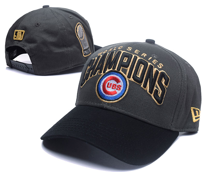 Cubs Fresh Logo 2016 World Series Champions Peaked Adjustable Hat GS