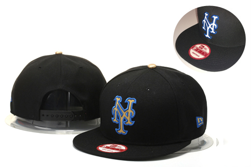 Mets Fresh Logo Black Adjustable Hat GS