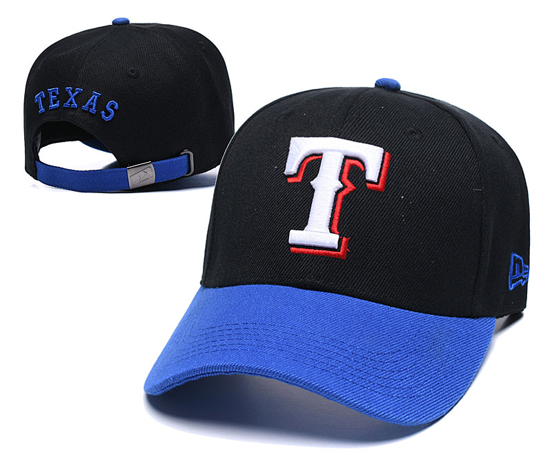 Rangers Team Logo Black Speaked Adjustable Hat TX