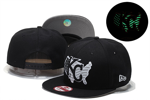 Royals Team Fluorescence Logo Black Adjustable Hat GS