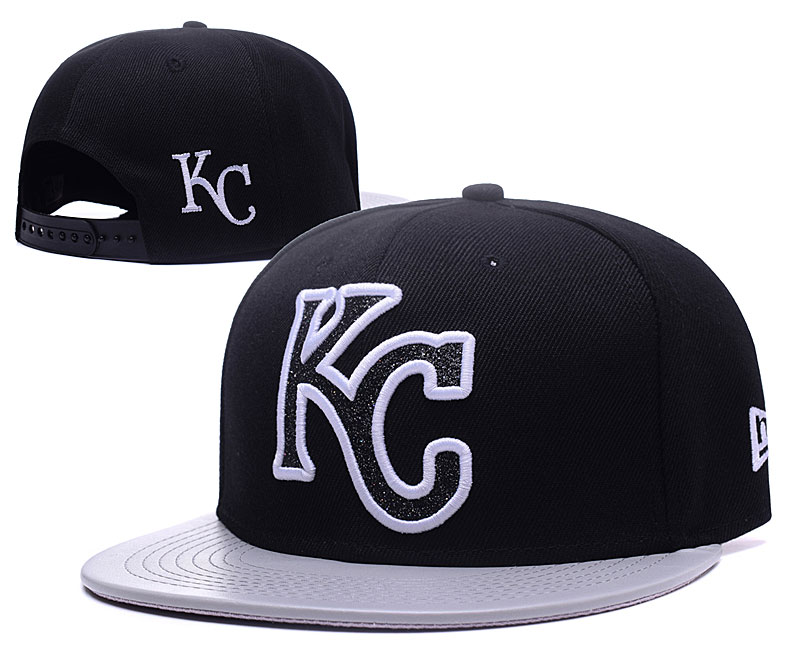 Royals Team Logo Black White Adjustable Hat GS