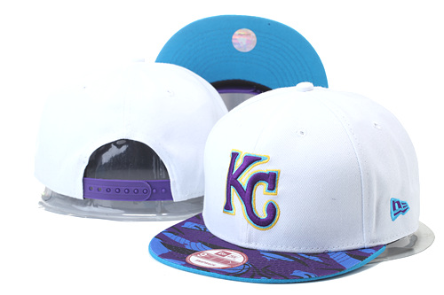 Royals Team Logo White Purple Adjustable Hat GS