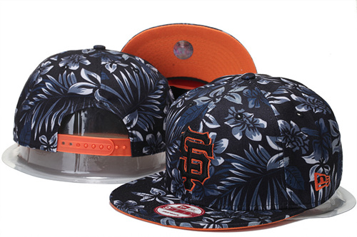 San Francisco Giants Team Logo Flower Pattern Adjustable Hat GS