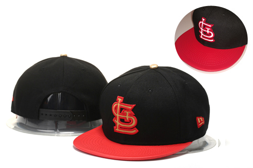 St. Louis Cardinals Fresh Logo Black Red Adjustable Hat GS