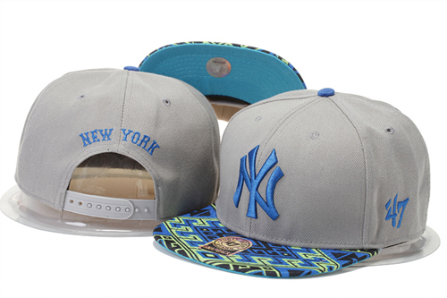 Yankees Fresh Logo Gray Blue Adjustable Hat GS