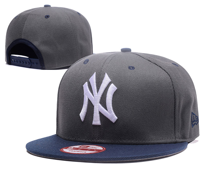 Yankees Fresh Logo Gray Navy Adjustable Hat GS