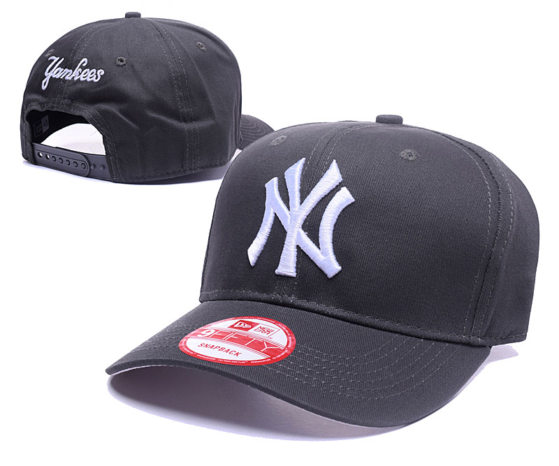 Yankees Fresh Logo Gray Peaked Adjustable Hat GS