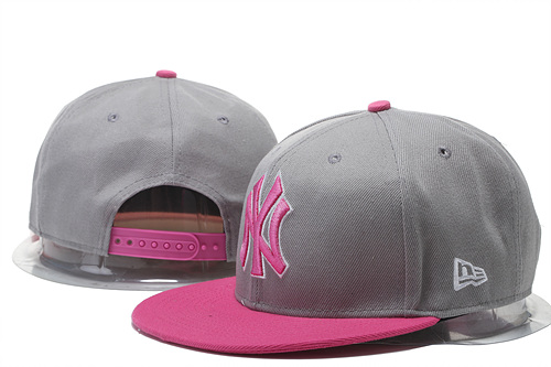 Yankees Fresh Logo Gray Pink Adjustable Hat GS