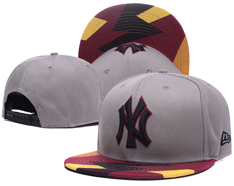 Yankees Fresh Logo Gray Red Adjustable Hat GS