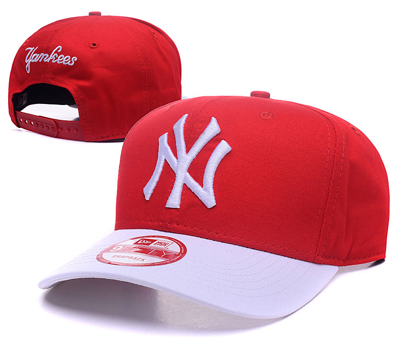 Yankees Fresh Logo Red White Adjustable Hat GS