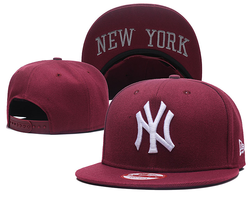 Yankees Fresh White Logo Red Adjustable Hat GS