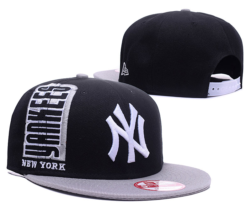 Yankees Team Logo Black Adjustable Hat GS