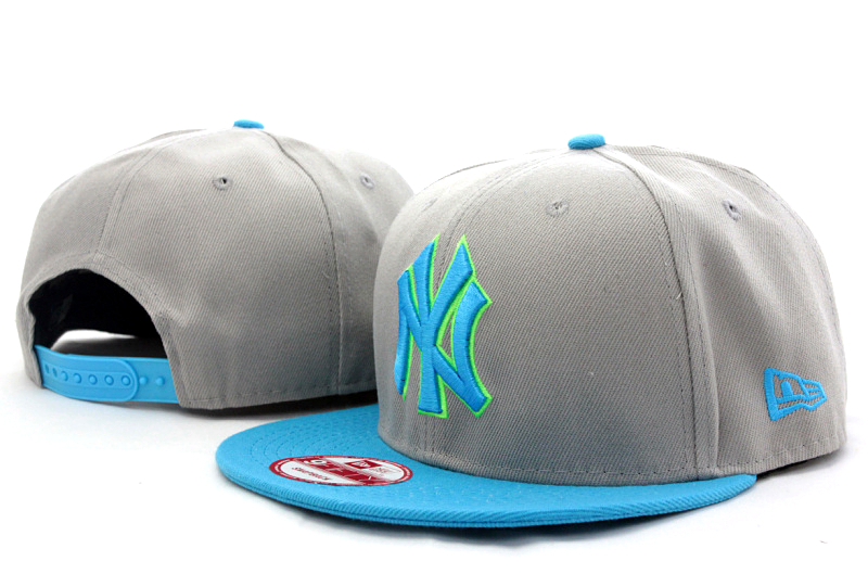 Yankees Team Logo Gray Blue Adjustable Hat GS