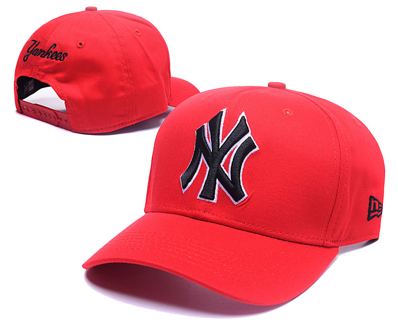 Yankees Team Logo Red Adjustable Hat GS