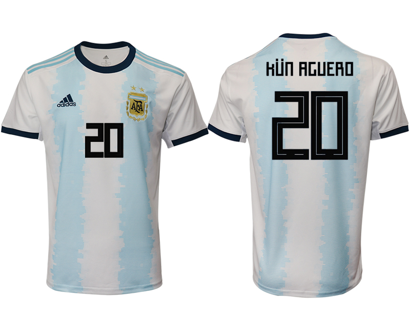 2019-20 Argentina 20 HUN AGUERO Home Thailand Soccer Jersey - Click Image to Close