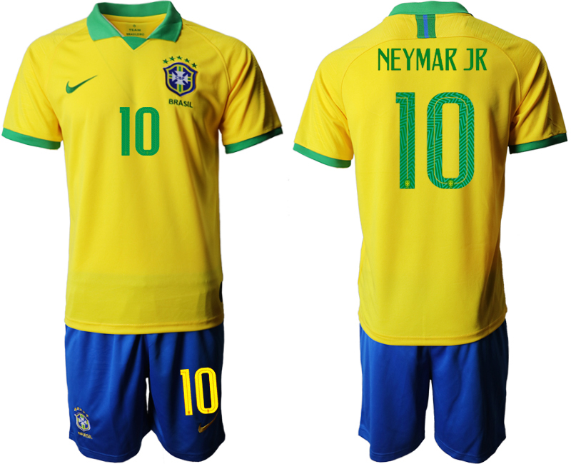 2019-20 Brazil 10 NEYMAR JR Home Soccer Jersey