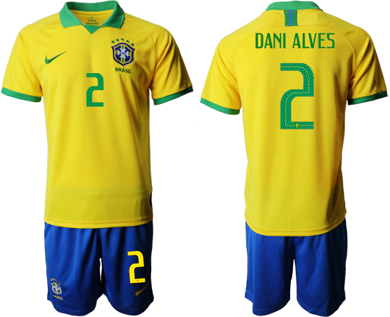 2019-20 Brazil 2 DANI ALVES Home Soccer Jersey
