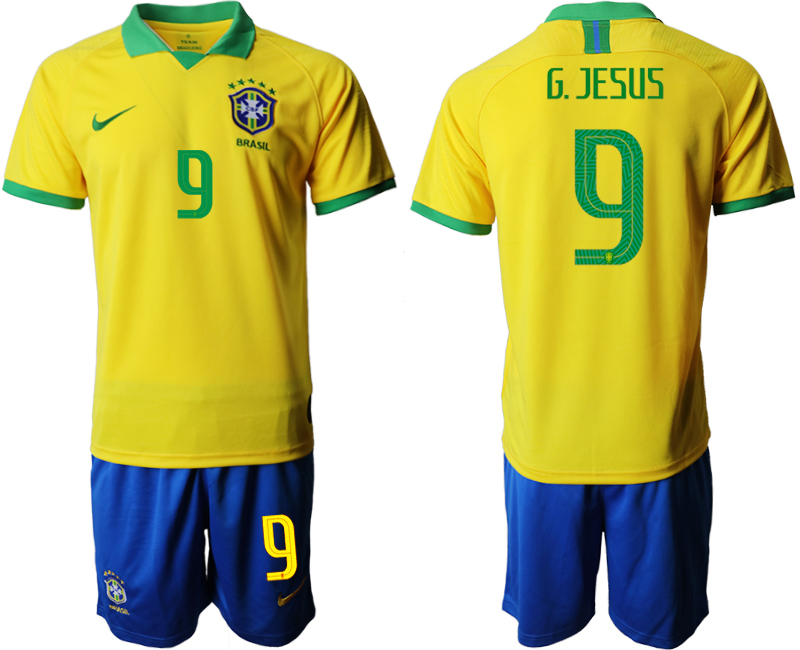 2019-20 Brazil 9 G. JESUS Home Soccer Jersey