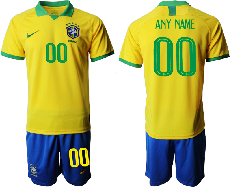 2019-20 Brazil Customized Home Soccer Jersey