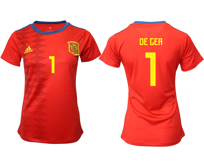 2019-20 Spain 1 DE GEA Home Women Soccer Jersey - Click Image to Close