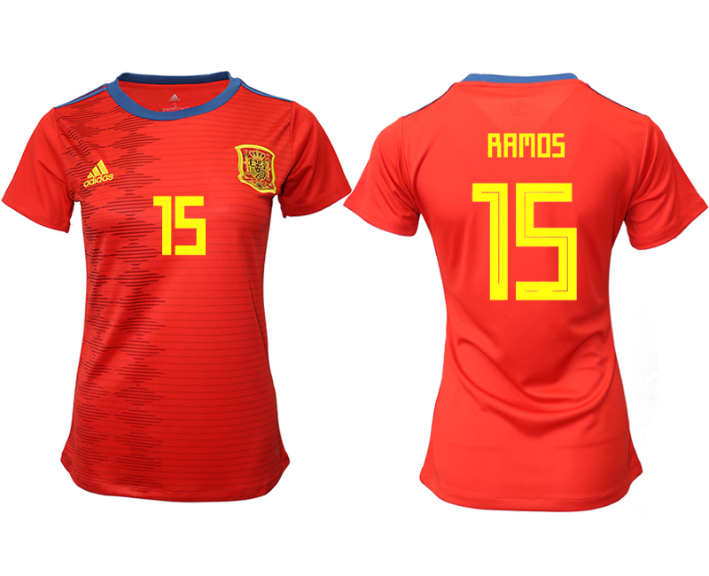 2019-20 Spain 15 RAMOS Home Women Soccer Jersey - Click Image to Close