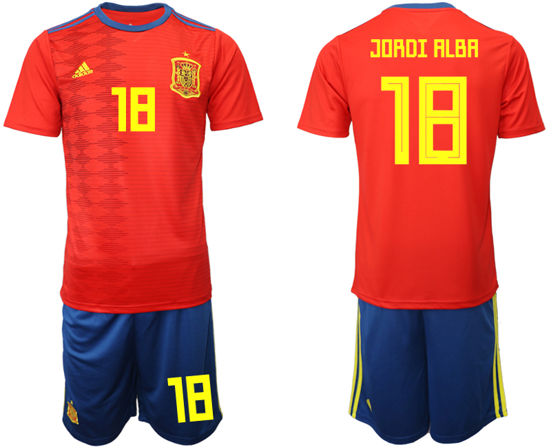 2019-20 Spain 18 JORDI ALBA Home Soccer Jersey