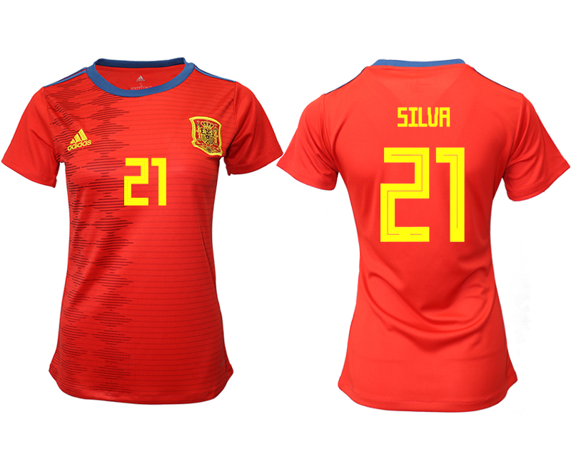 2019-20 Spain 21 SILUA Home Women Soccer Jersey - Click Image to Close