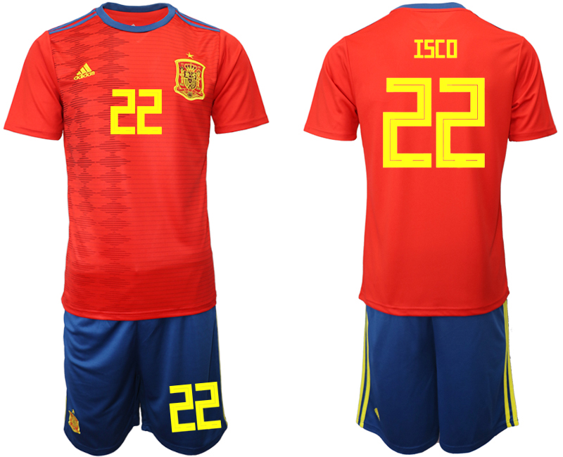 2019-20 Spain 22 ISCO Home Soccer Jersey
