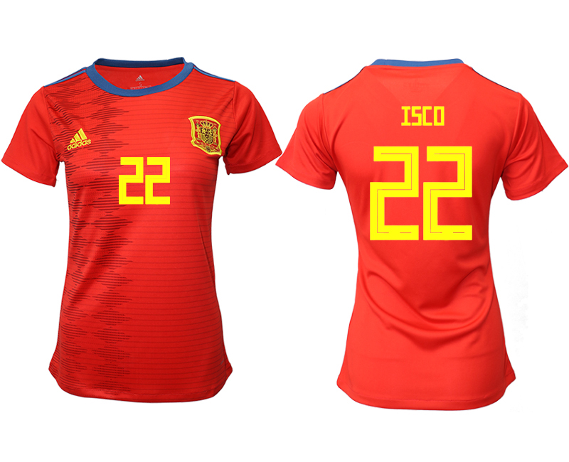 2019-20 Spain 22 ISCO Home Women Soccer Jersey