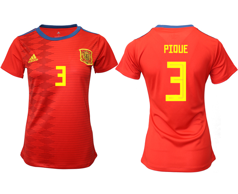 2019-20 Spain 3 PIQUE Home Women Soccer Jersey - Click Image to Close
