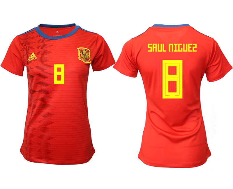 2019-20 Spain 8 SAUL NIGUES Home Women Soccer Jersey