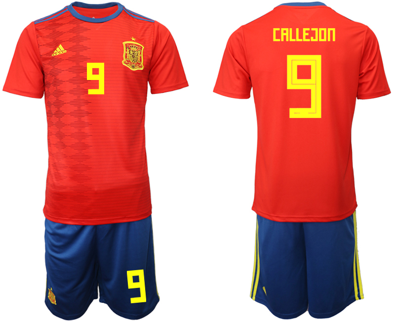 2019-20 Spain 9 CALLEGON Home Soccer Jersey - Click Image to Close