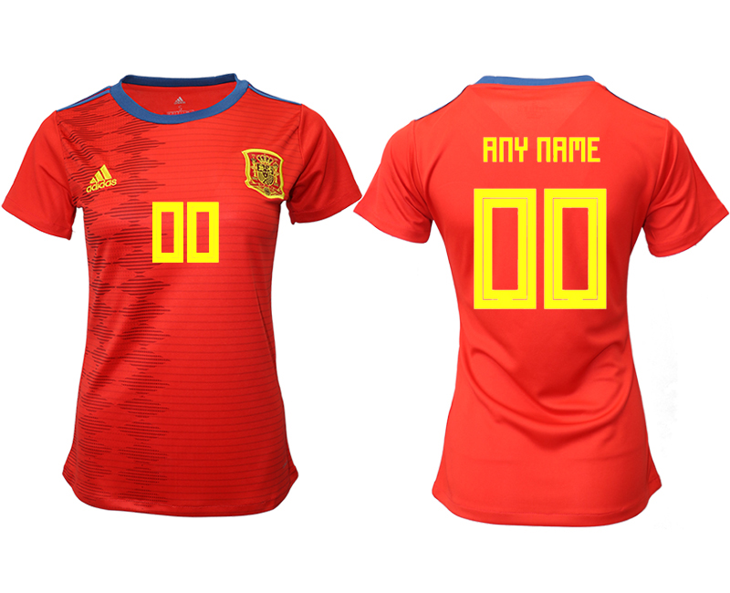 2019-20 Spain Customized Home Women Soccer Jersey - Click Image to Close