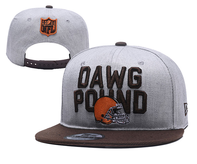 Browns Team Logo Gray Adjustable Hat YD - Click Image to Close