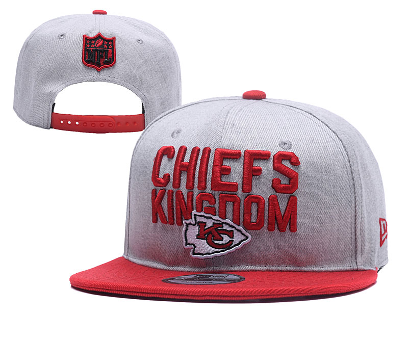 Chiefs Team Logo Gray Red Adjustable Hat YD