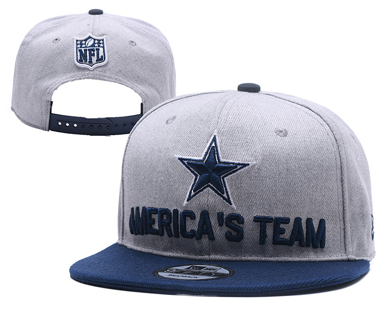 Cowboys Team Logo Gray Navy Adjustable Hat YD