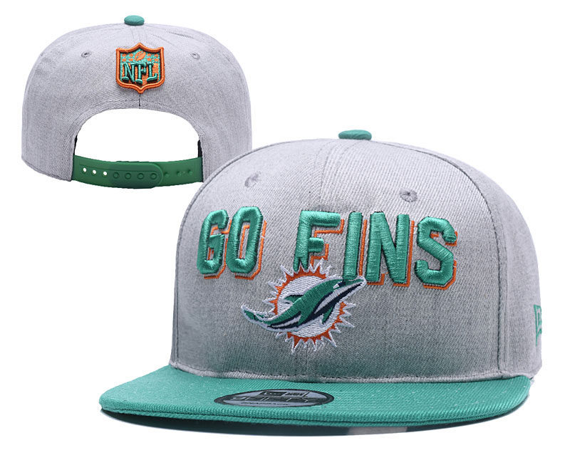 Dolphins Team Logo Gray Green Adjustable Hat YD