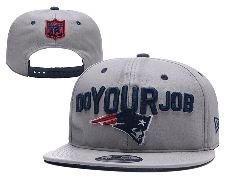 Patriots Team Logo Gray Adjustable Hat YD - Click Image to Close