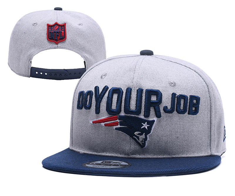 Patriots Team Logo Gray Navy Adjustable Hat YD