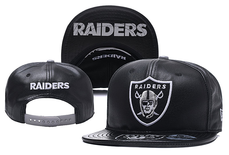 Raiders Team Logo Black Adjustable Hats YD - Click Image to Close
