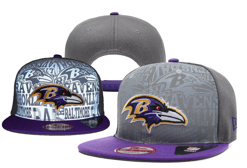 Ravens Team Logo Gray Purple Adjustable Hat YD