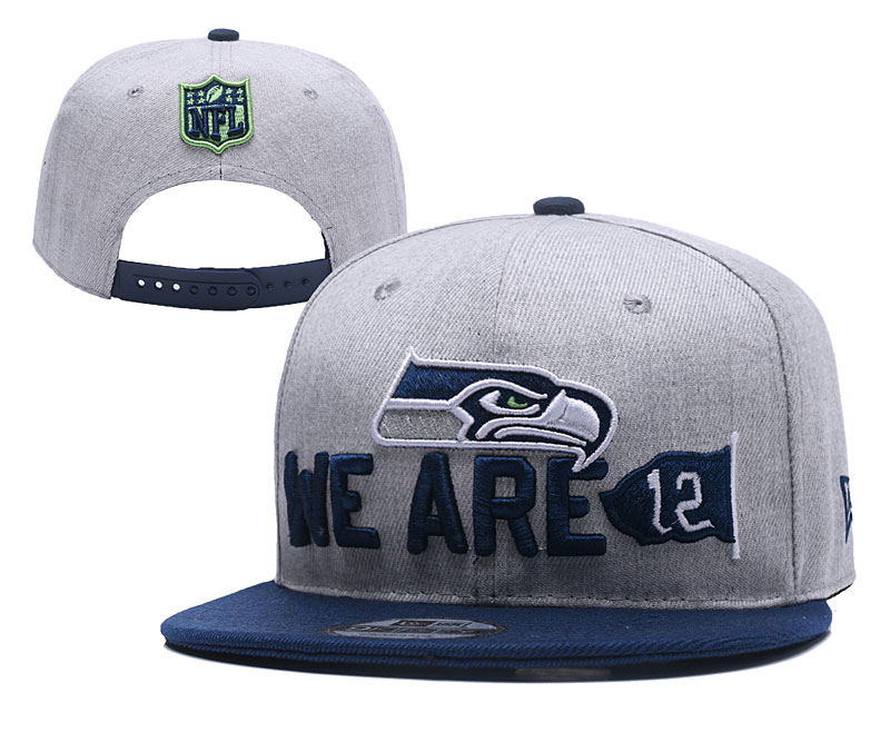 Seahawks Team Logo Gray Navy Adjustable Hat YD