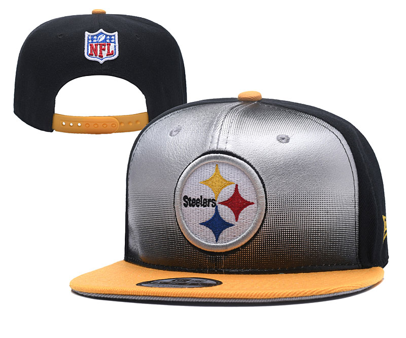 Steelers Fresh Logo Silver Yellow Adjustable Hat YD